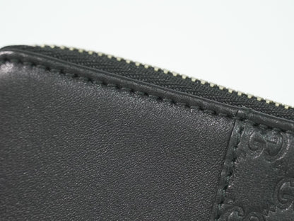 Gucci Guccissima Leather Zip Around Coin Purse Black — view 7