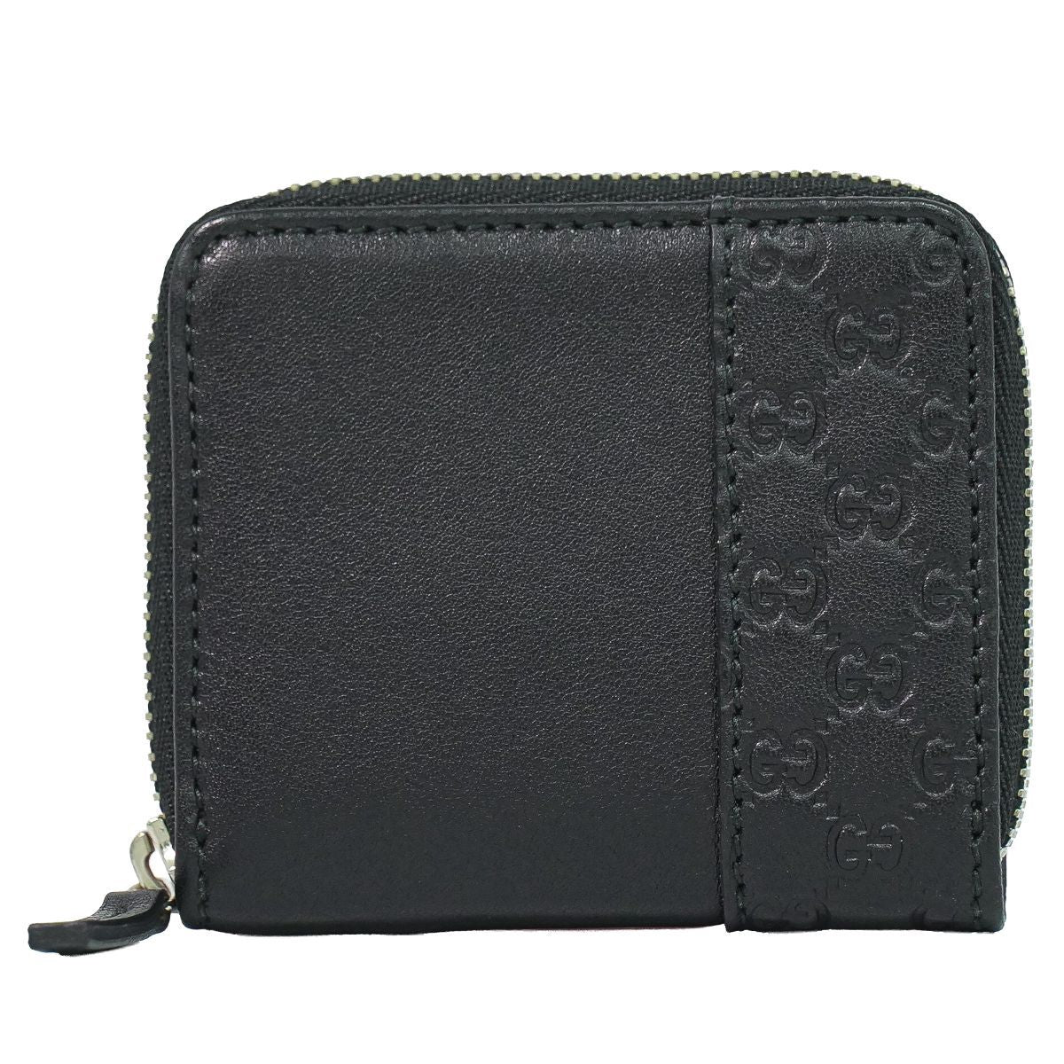 Gucci Guccissima Leather Zip Around Coin Purse Black