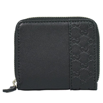 Gucci Guccissima Leather Zip Around Coin Purse Black