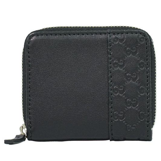 Gucci Guccissima Leather Zip Around Coin Purse Black