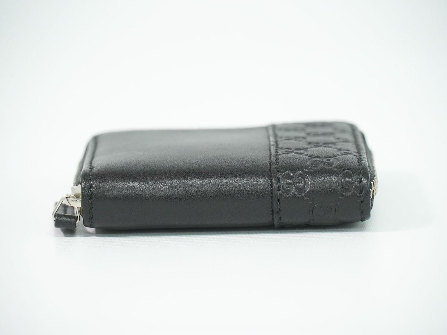 Gucci Guccissima Leather Zip Around Coin Purse Black — view 3