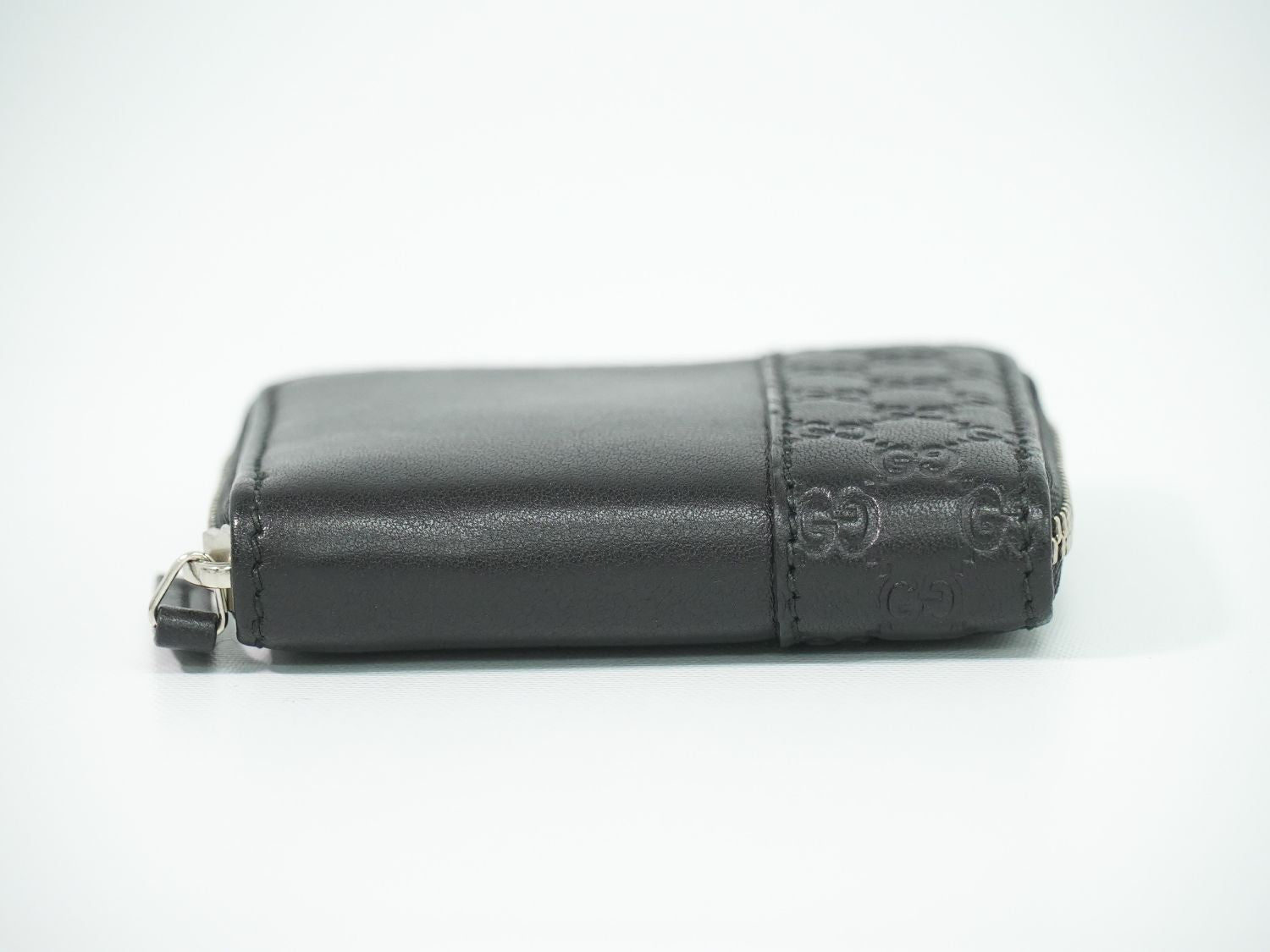 Gucci Guccissima Leather Zip Around Coin Purse Black — view 3