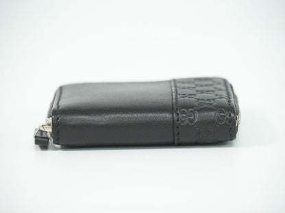 Gucci Guccissima Leather Zip Around Coin Purse Black — view 3