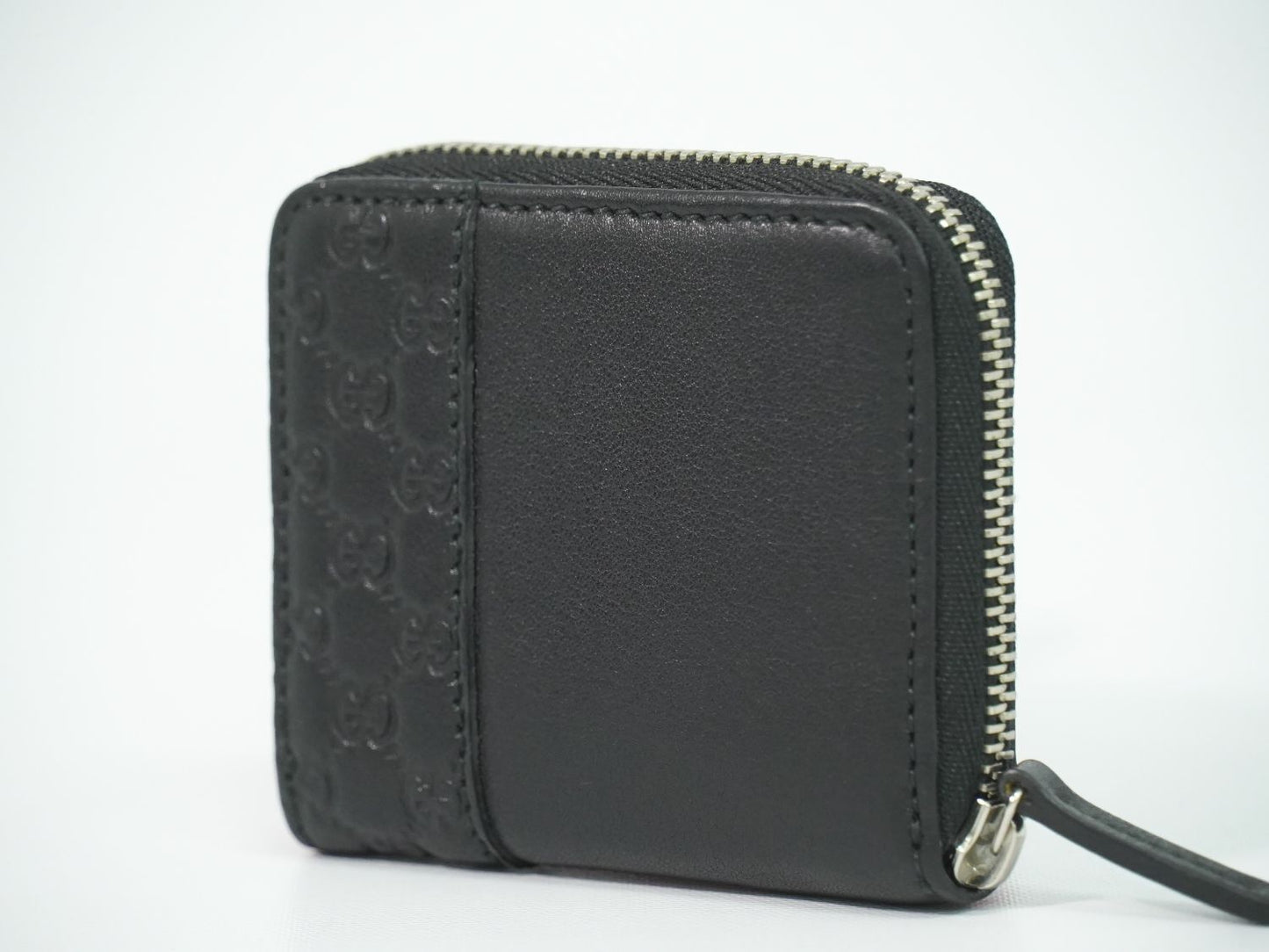 Gucci Guccissima Leather Zip Around Coin Purse Black — view 2