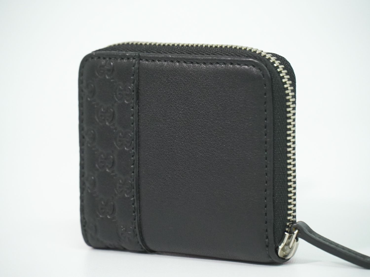 Gucci Guccissima Leather Zip Around Coin Purse Black — view 2