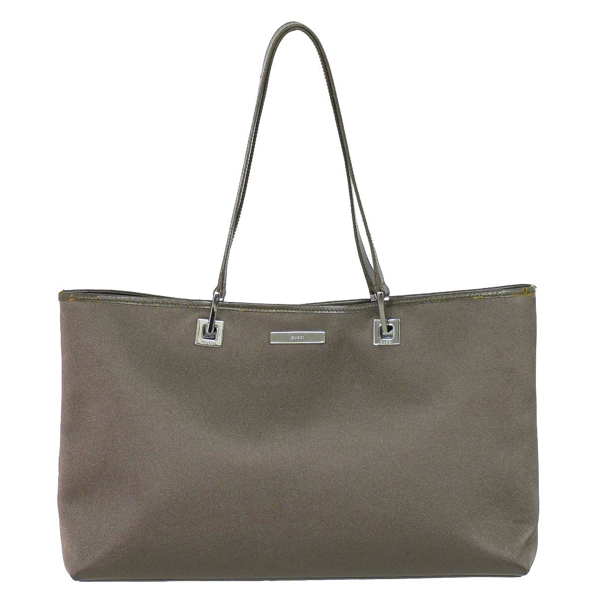 Gucci Satin Shoulder Bag Tote Brown