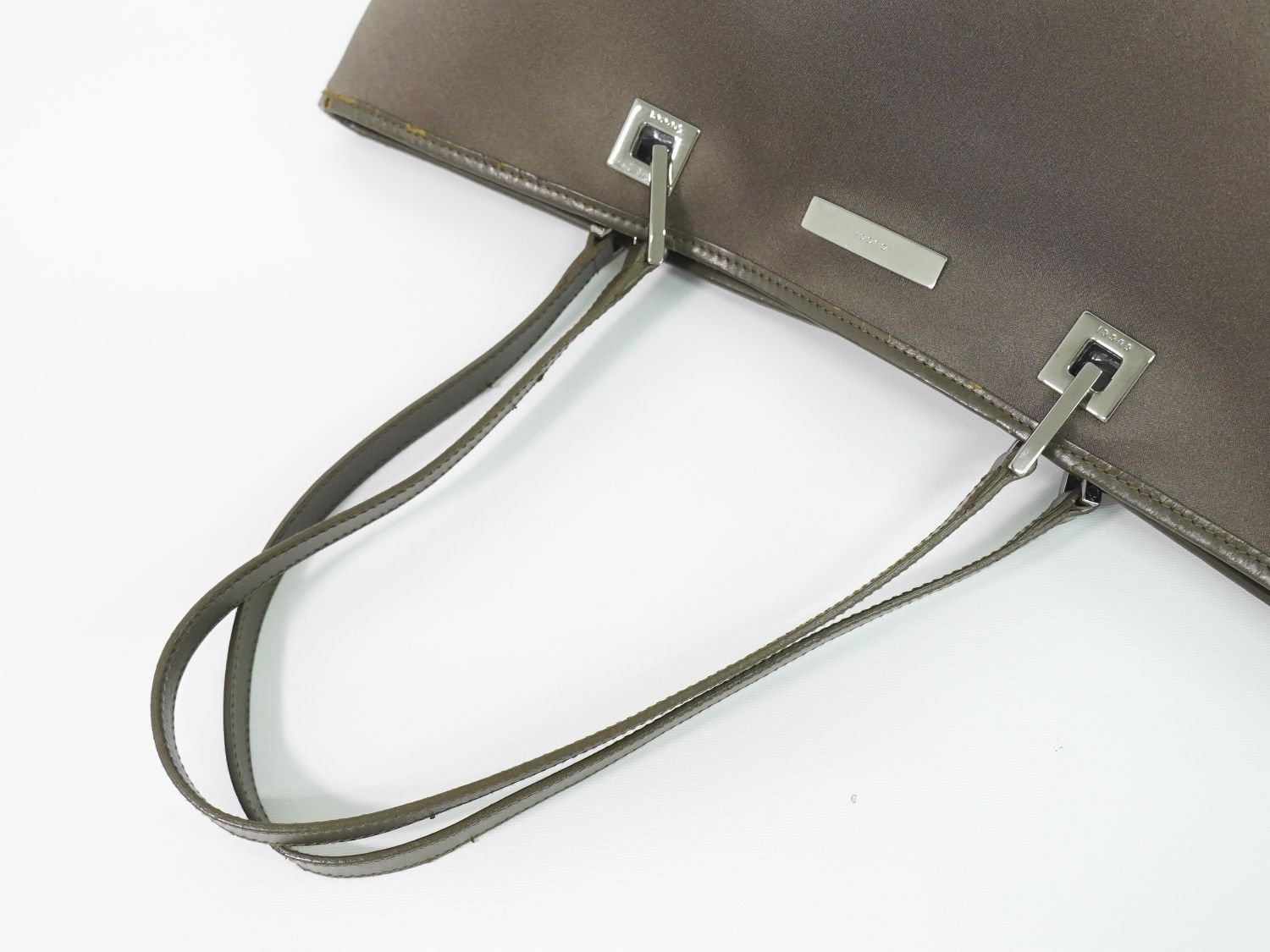 Gucci Satin Shoulder Bag Tote Brown — view 4