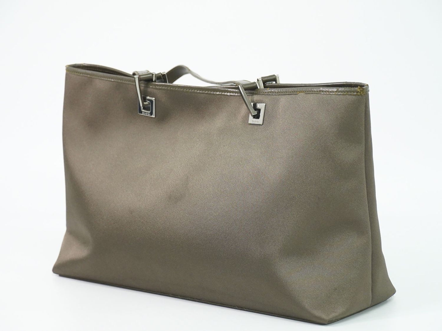 Gucci Satin Shoulder Bag Tote Brown — view 2