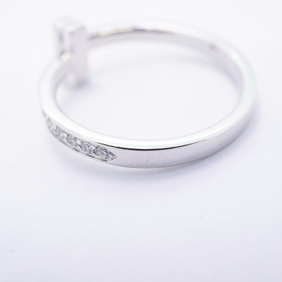 Tiffany & Co Ring T One 18k White Gold Diamond — view 7