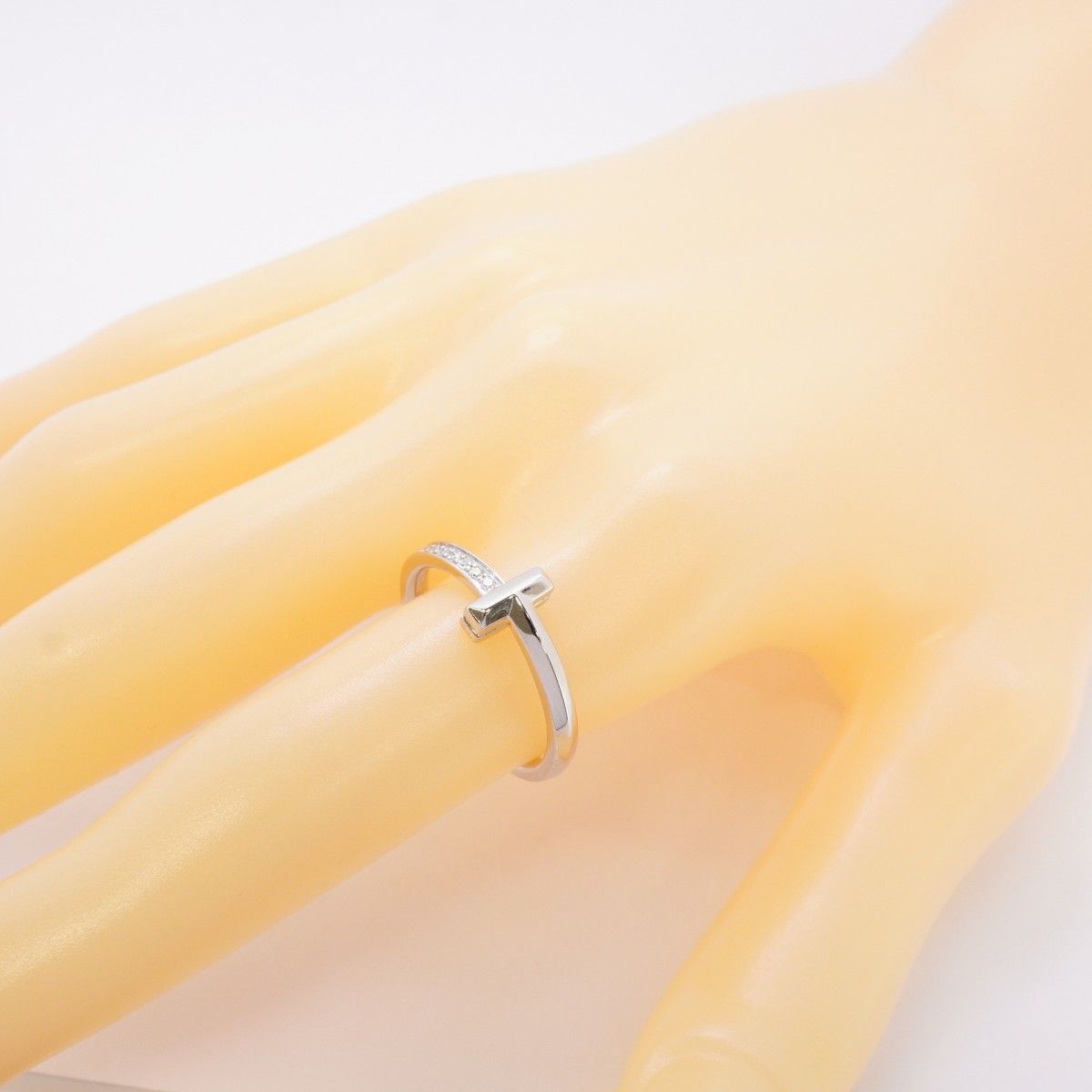 Tiffany & Co Ring T One 18k White Gold Diamond — view 6