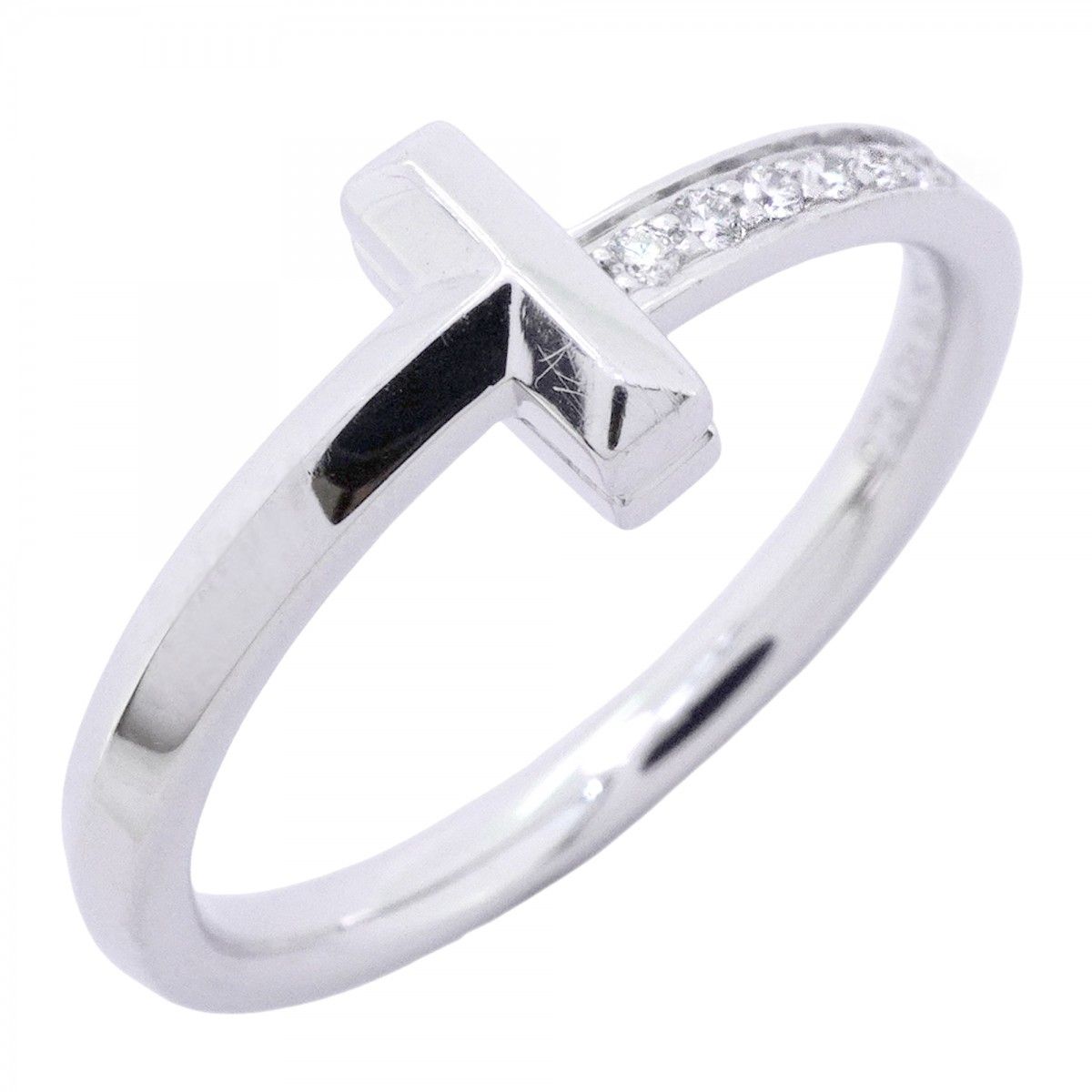 Tiffany & Co Ring T One 18k White Gold Diamond