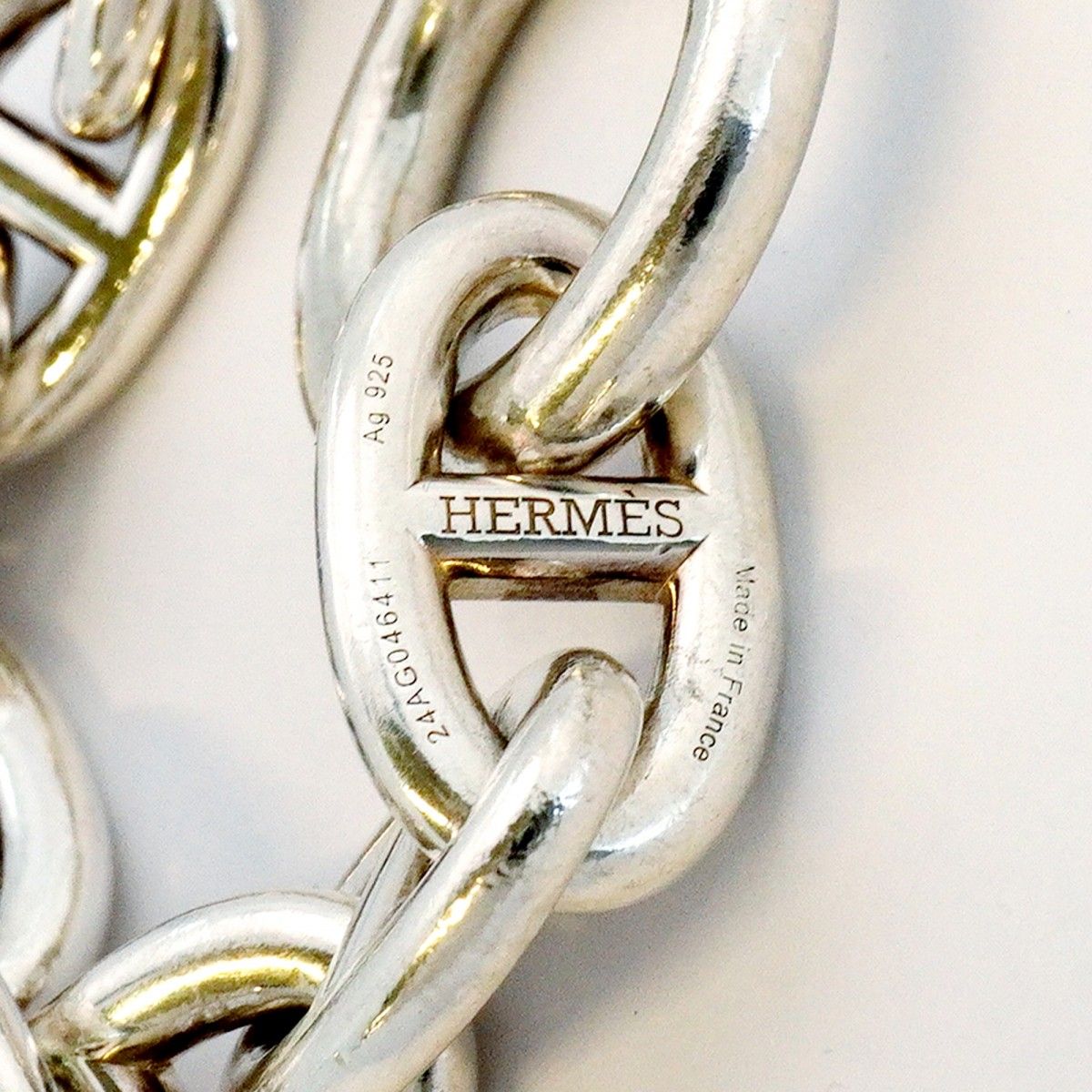 Hermes Bracelet Chaine D'ancre TGM 925 Sterling Silver — view 5