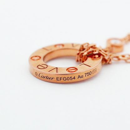 Cartier Necklace Love Circle 18k Pink Gold Diamond — view 6