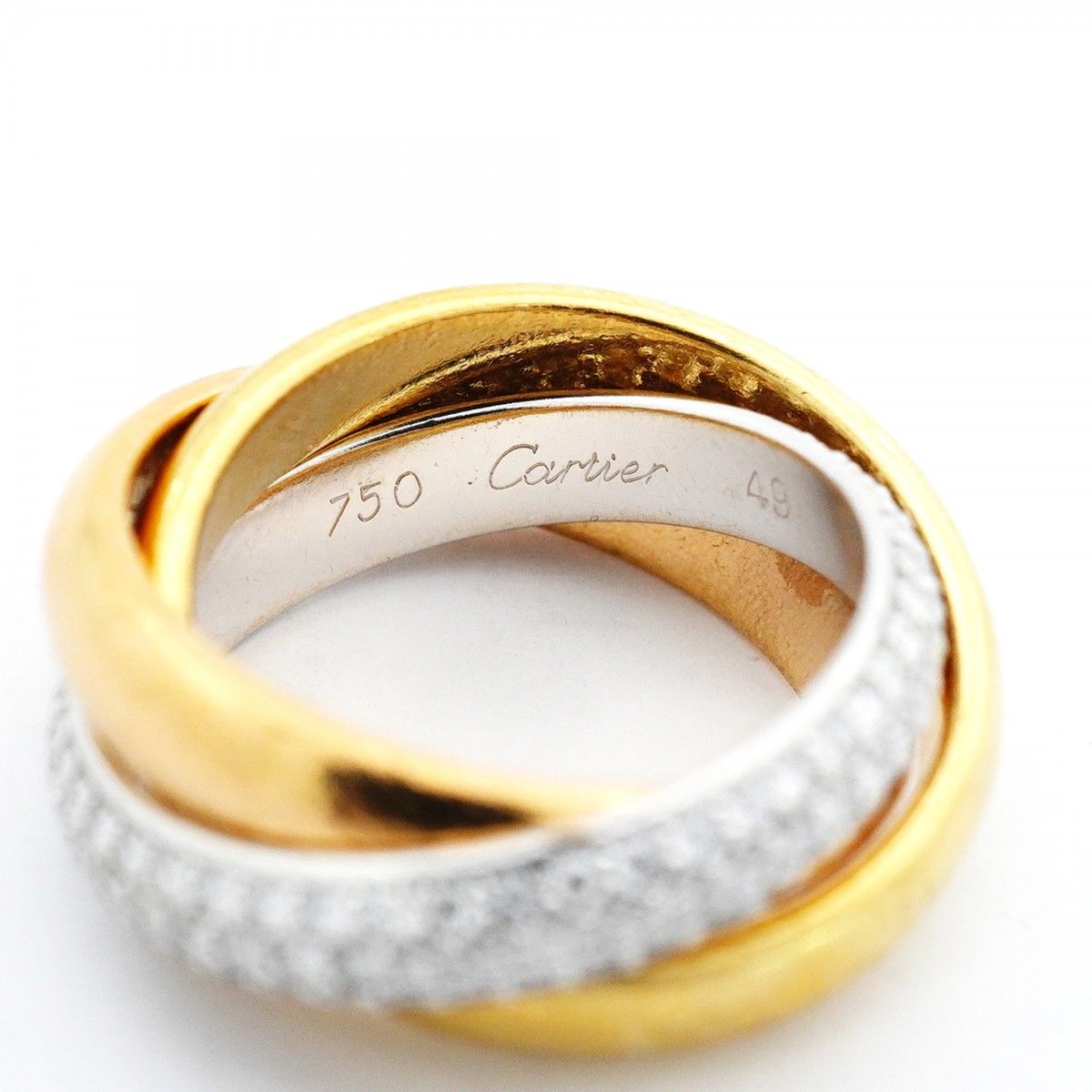 Cartier Ring Trinity 18k Yellow Gold 18k White 18k Pink Diamond — view 4