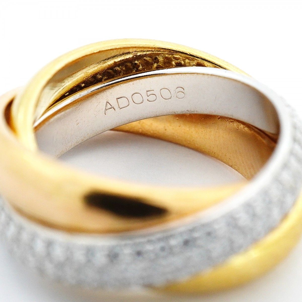 Cartier Ring Trinity 18k Yellow Gold 18k White 18k Pink Diamond — view 7
