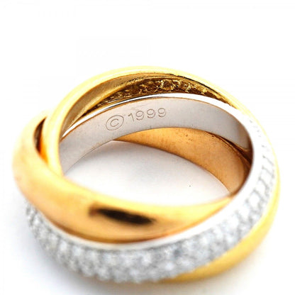 Cartier Ring Trinity 18k Yellow Gold 18k White 18k Pink Diamond — view 6