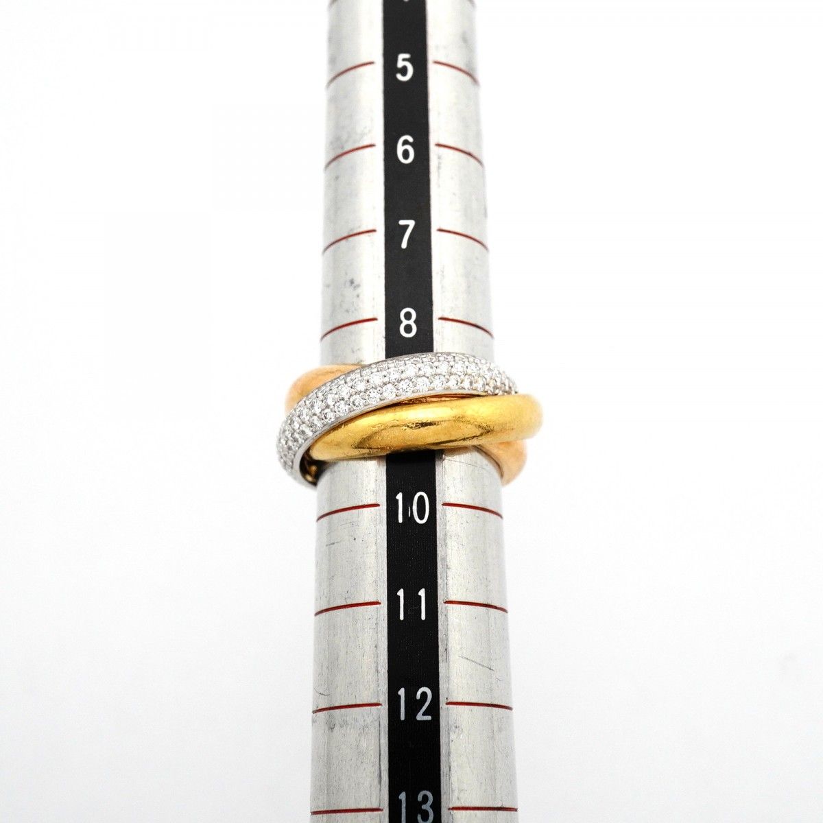 Cartier Ring Trinity 18k Yellow Gold 18k White 18k Pink Diamond — view 8