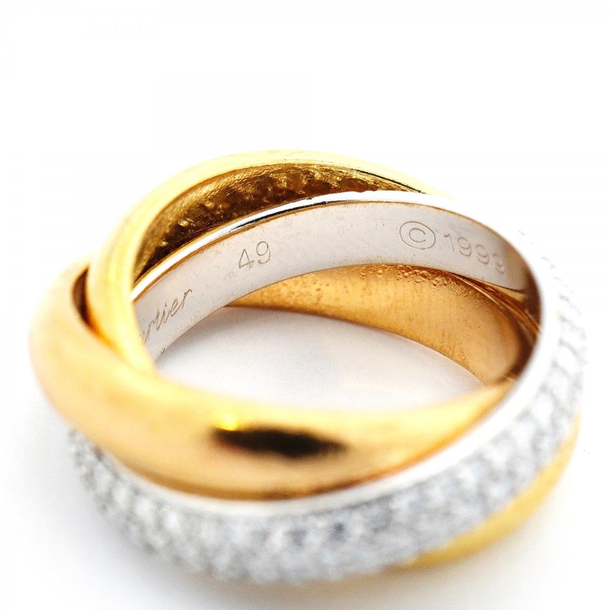 Cartier Ring Trinity 18k Yellow Gold 18k White 18k Pink Diamond — view 5