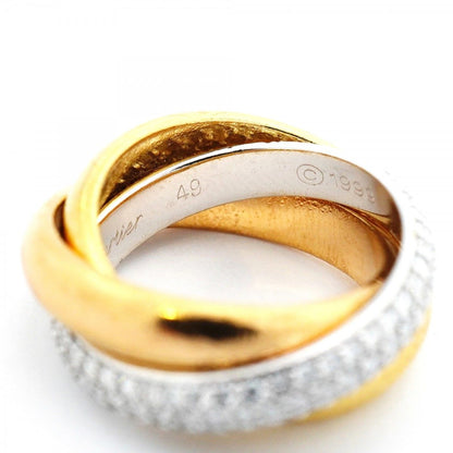 Cartier Ring Trinity 18k Yellow Gold 18k White 18k Pink Diamond — view 5