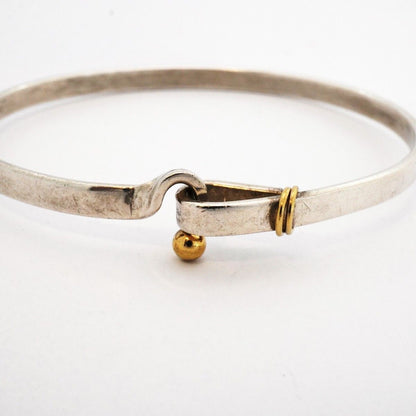 Tiffany & Co Bangle Hook Eye 18k Yellow Gold 925 Sterling Silver Bracelet — view 4