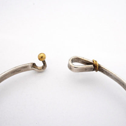 Tiffany & Co Bangle Hook Eye 18k Yellow Gold 925 Sterling Silver Bracelet — view 5