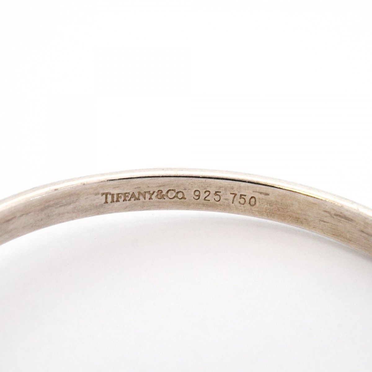 Tiffany & Co Bangle Hook Eye 18k Yellow Gold 925 Sterling Silver Bracelet — view 6