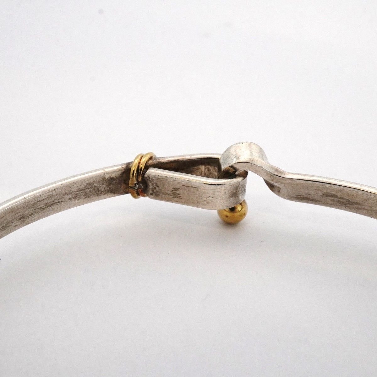 Tiffany & Co Bangle Hook Eye 18k Yellow Gold 925 Sterling Silver Bracelet — view 9