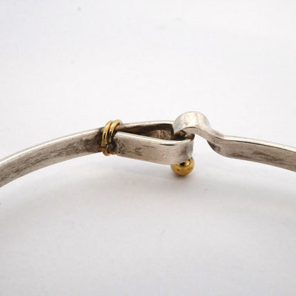 Tiffany & Co Bangle Hook Eye 18k Yellow Gold 925 Sterling Silver Bracelet — view 9