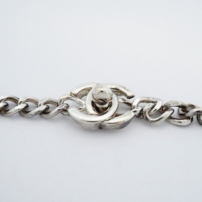 Chanel Necklace Vintage CC Logo Turnlock Metal Silver — view 8