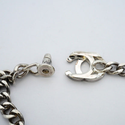 Chanel Necklace Vintage CC Logo Turnlock Metal Silver — view 4
