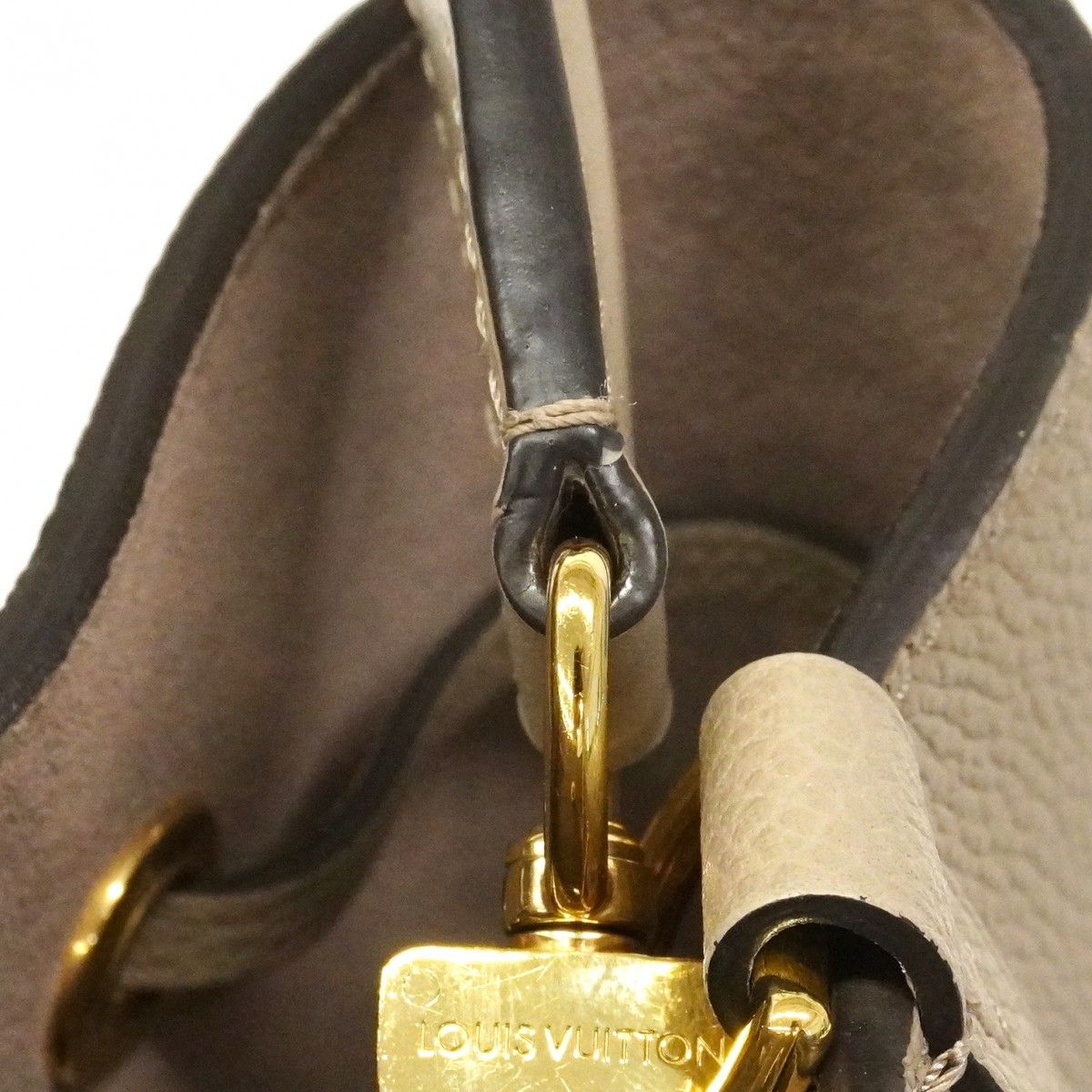 Louis Vuitton Handbag Monogram Empreinte Bicolor Neo Noe Tourtelle Cream — view 8