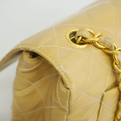 Chanel Shoulder Bag Quilted Patent Leather Beige Gold — view 7