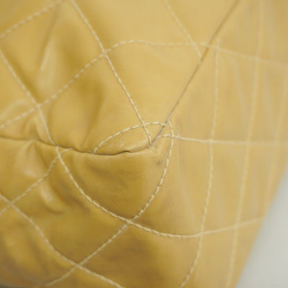 Chanel Shoulder Bag Quilted Patent Leather Beige Gold — view 6