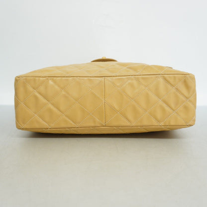 Chanel Shoulder Bag Quilted Patent Leather Beige Gold — view 3