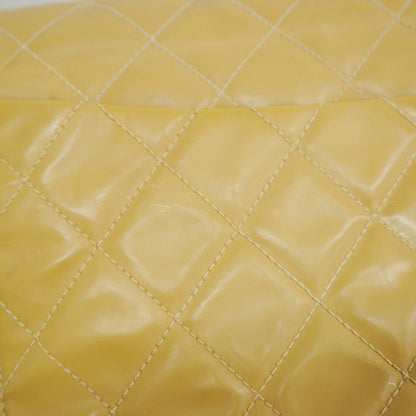 Chanel Shoulder Bag Quilted Patent Leather Beige Gold — view 8