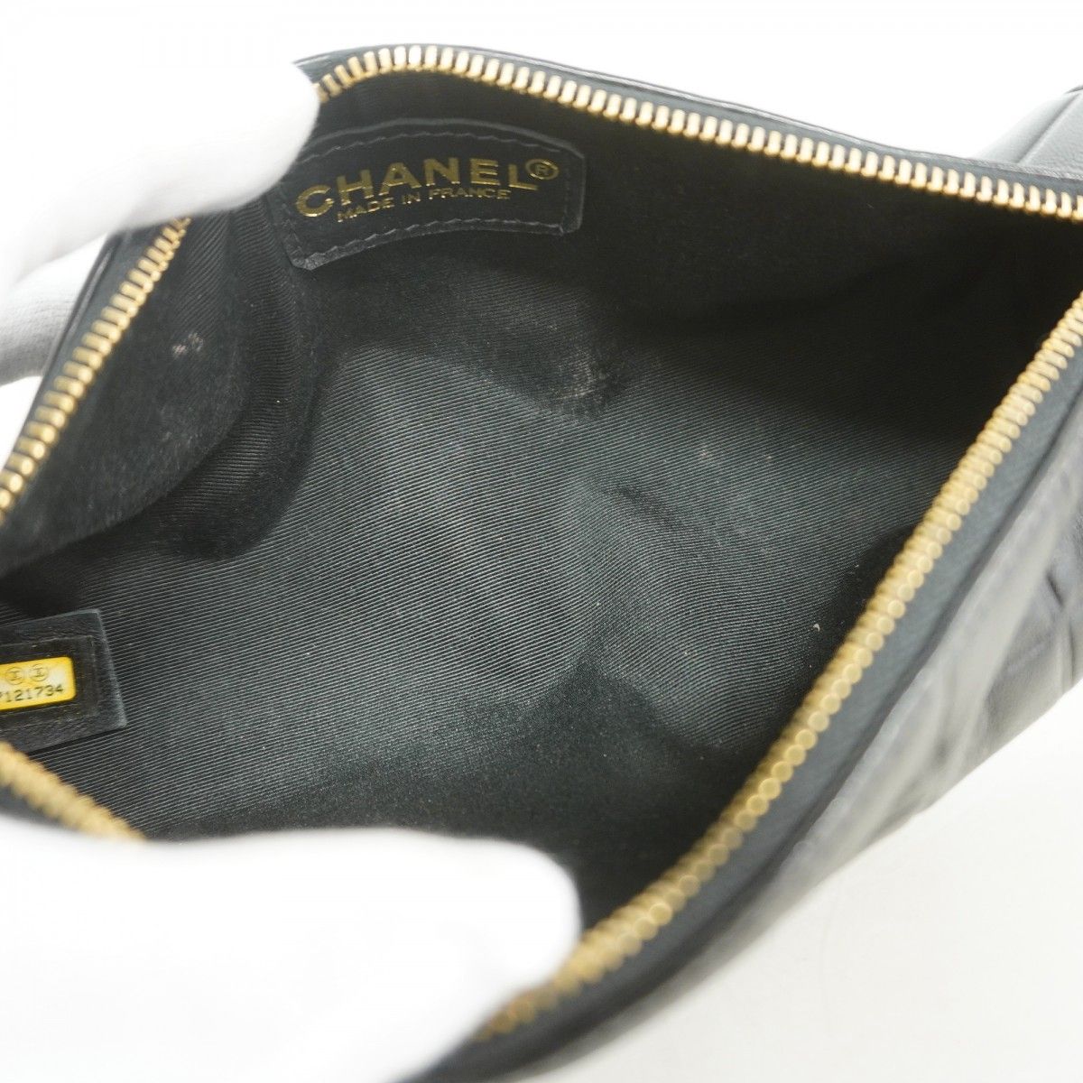 Chanel Pen Case Choco Bar Lambskin Black Gold — view 4