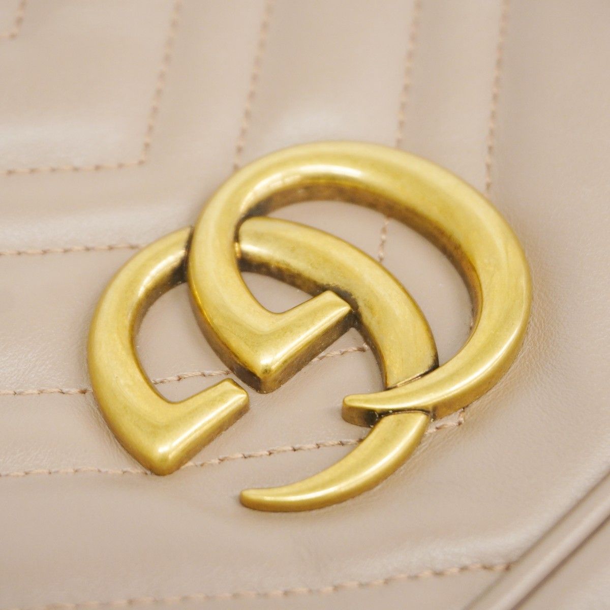 Gucci Shoulder Bag GG Marmont Leather Brown Gold — view 7