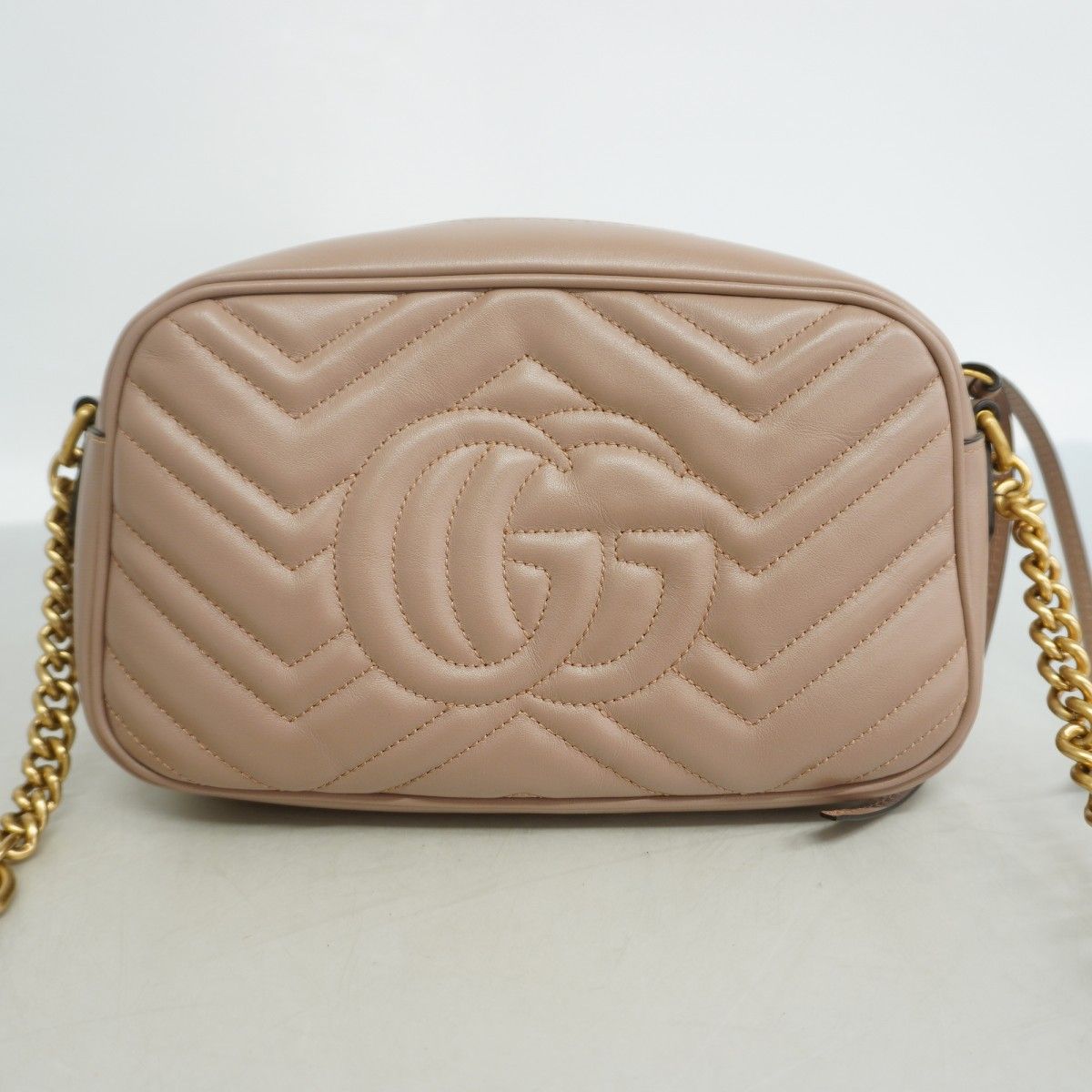 Gucci Shoulder Bag GG Marmont Leather Brown Gold — view 8