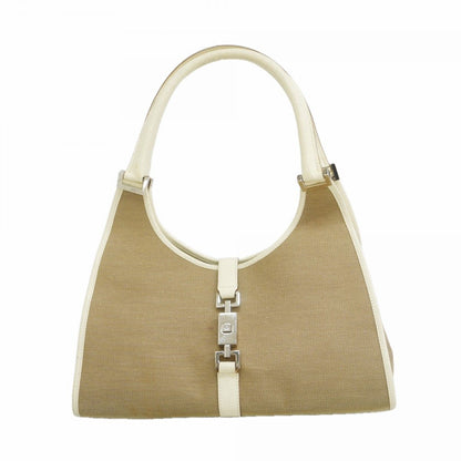 Gucci Handbag Jackie 002 Canvas Brown White Silver