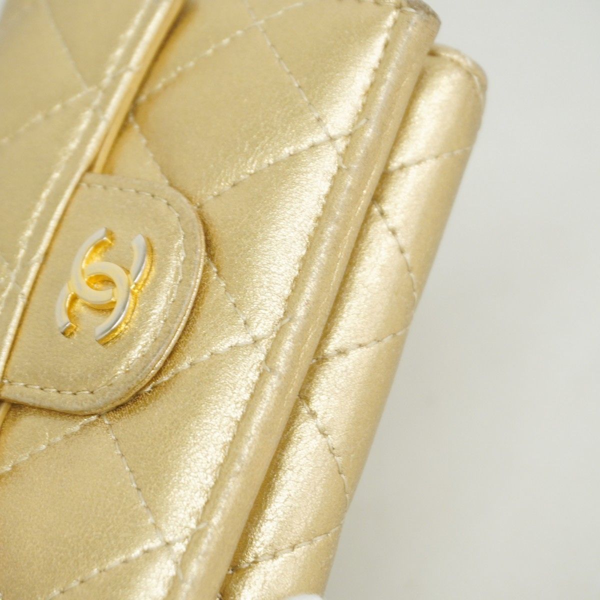 Chanel Trifold Wallet Quilted Lambskin Gold — view 7