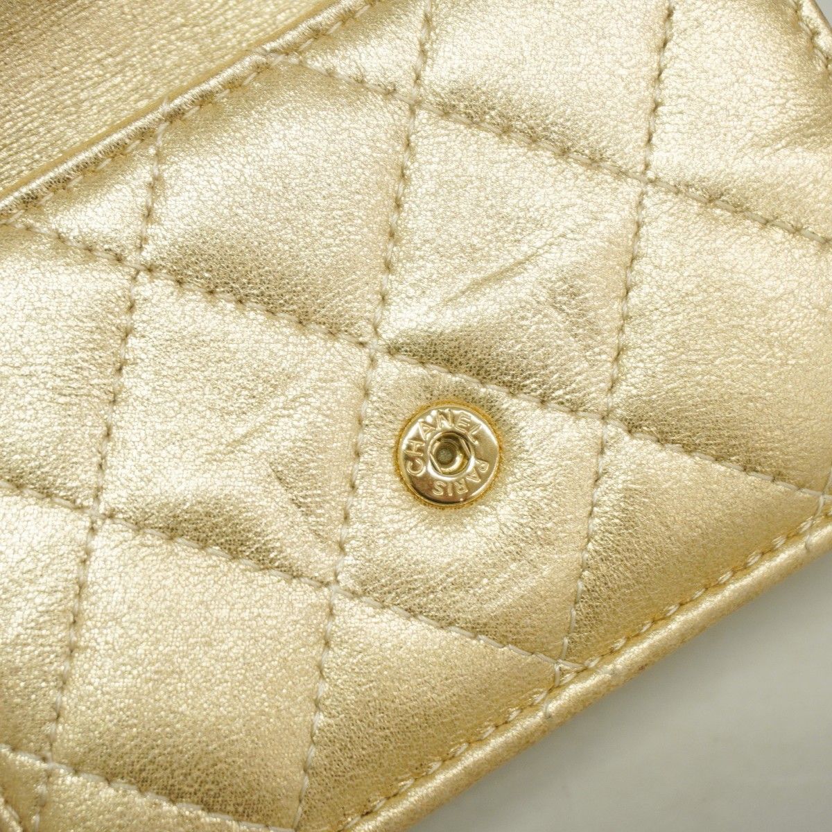 Chanel Trifold Wallet Quilted Lambskin Gold — view 8