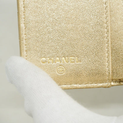 Chanel Trifold Wallet Quilted Lambskin Gold — view 4