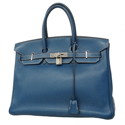 Hermes Handbag Birkin 35 Togo Col Vert Silver