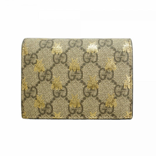 Gucci Wallet GG Supreme Beam Brown Gold