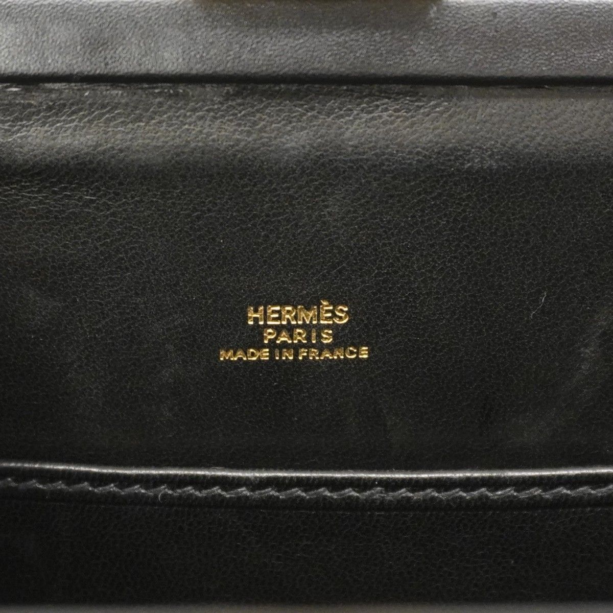 Hermes Shoulder Bag Box Calf Black Gold — view 5