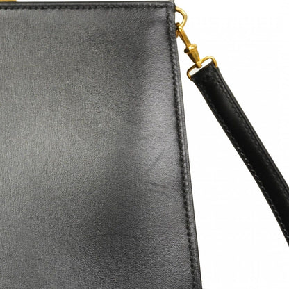 Hermes Shoulder Bag Box Calf Black Gold — view 8