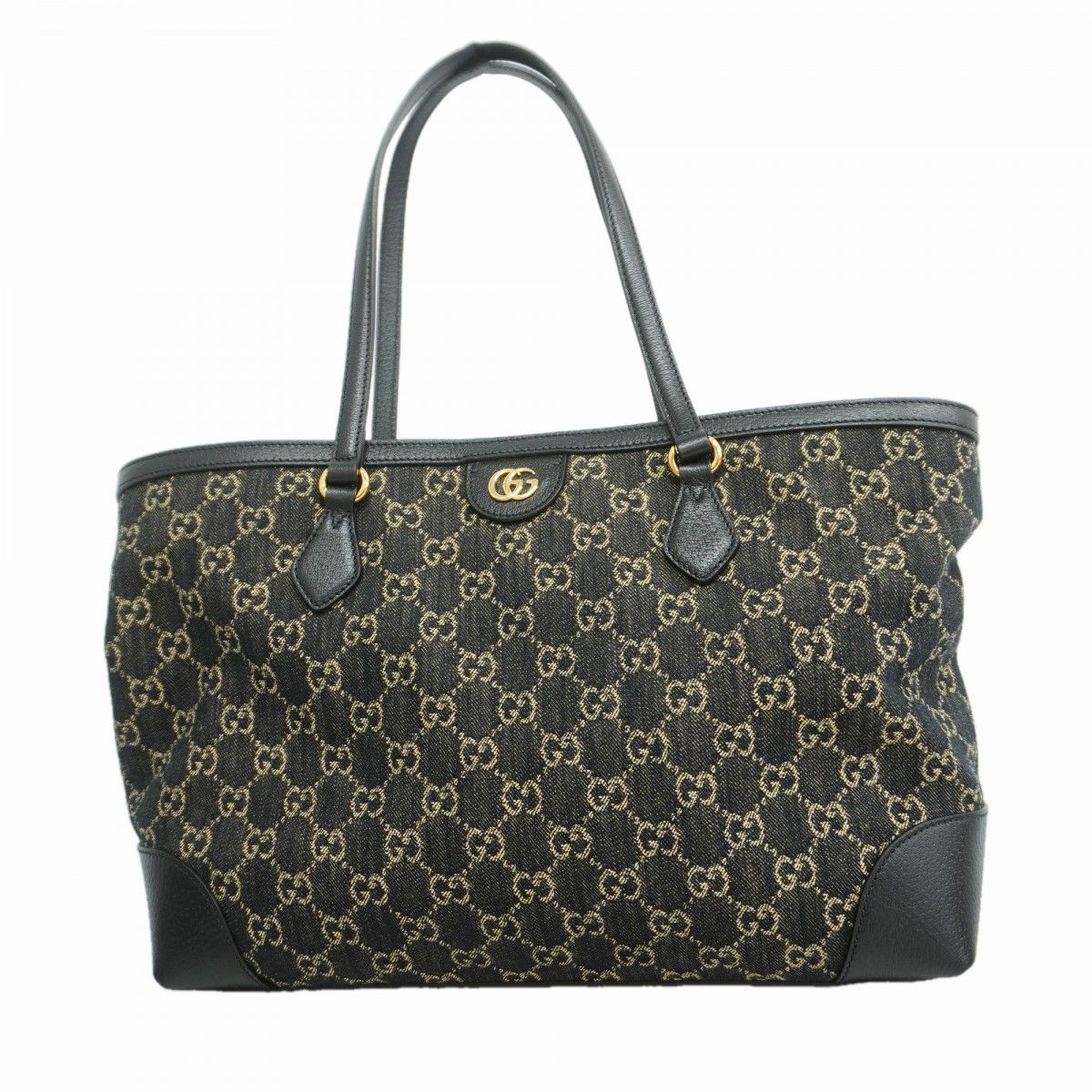 Gucci Tote Denim Black Gold