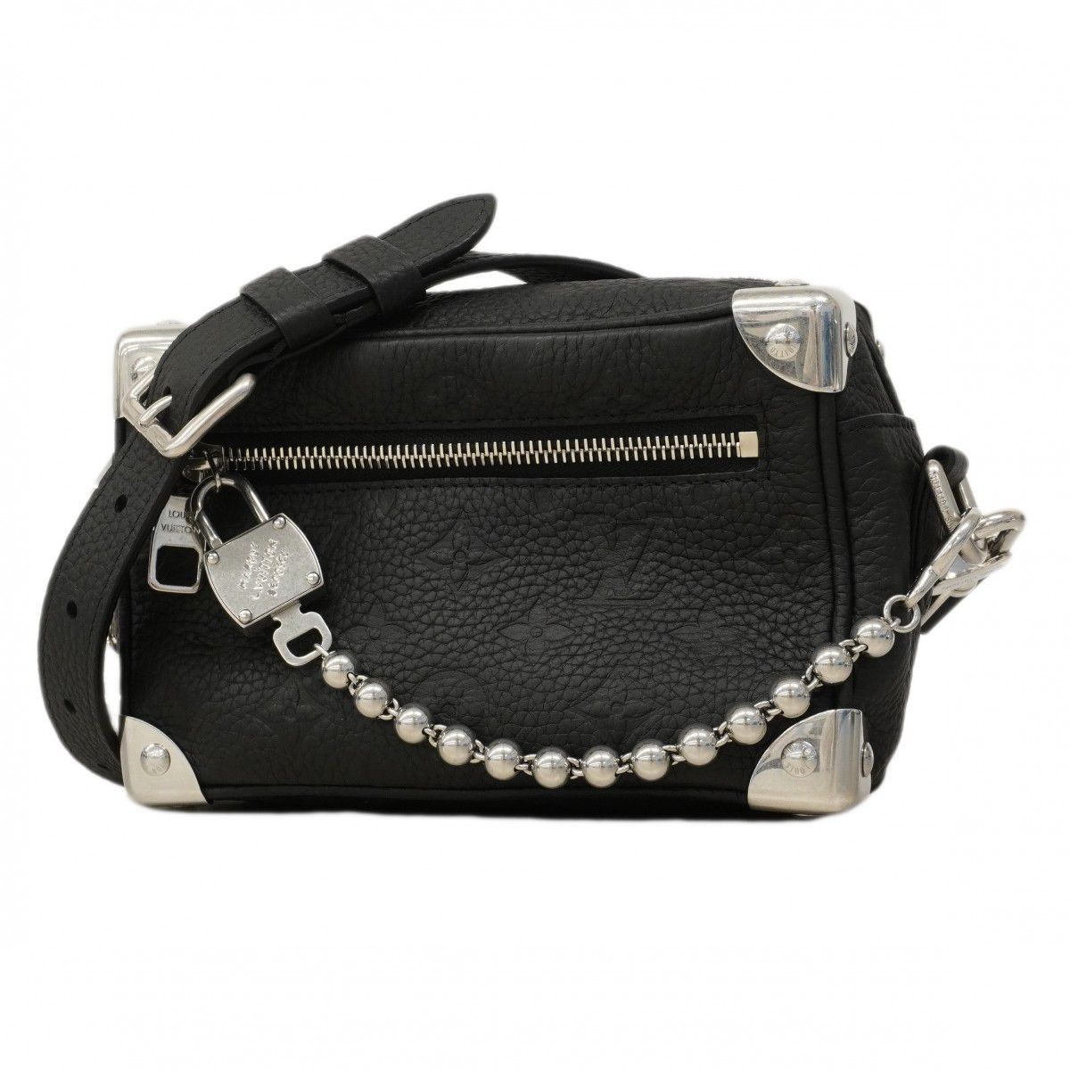 Louis Vuitton Shoulder Bag Taurillon Mini Soft Trunk Black