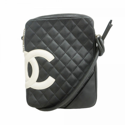 Chanel Shoulder Bag Cambon Lambskin Black Silver