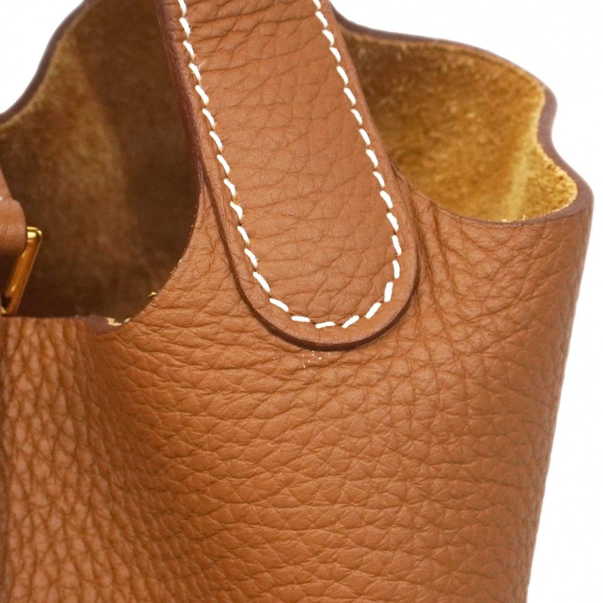 Hermes Handbag Picotin Lock PM Taurillon Clemence Gold — view 8